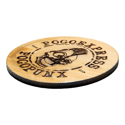 Pogoexpress Untersetzer – Rund & aus Bambus mit Logo-Branding – Ø 8,5 cm